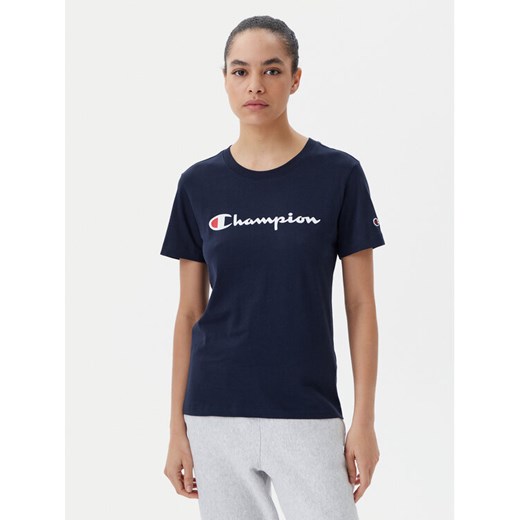 Champion T-Shirt 118090 Granatowy Slim Fit ze sklepu MODIVO w kategorii Bluzki damskie - zdjęcie 182601283