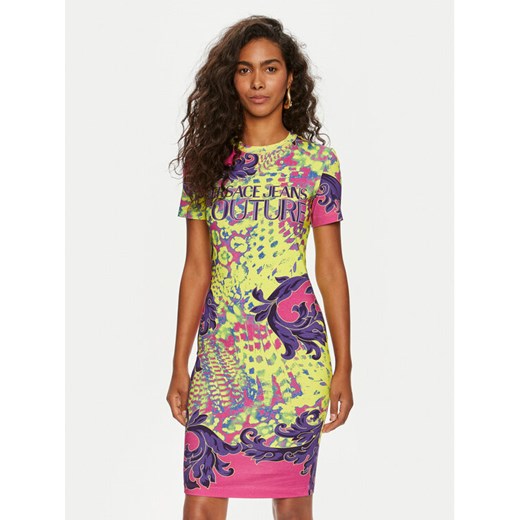 Versace Jeans Couture Sukienka codzienna 76HAO9P9 Żółty Regular Fit ze sklepu MODIVO w kategorii Sukienki - zdjęcie 182601290