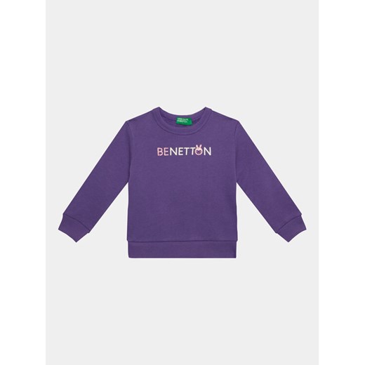 United Colors Of Benetton Bluza 3J70G10A5 Fioletowy Regular Fit ze sklepu MODIVO w kategorii Bluzy dziewczęce - zdjęcie 182601341