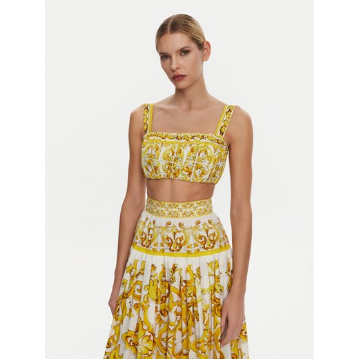 Dolce&Gabbana Top F755PT HH5EA Żółty Regular Fit ze sklepu MODIVO w kategorii Bluzki damskie - zdjęcie 182601342