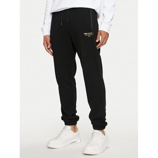 KARL LAGERFELD Spodnie dresowe 705032 544910 Czarny Regular Fit ze sklepu MODIVO w kategorii Spodnie męskie - zdjęcie 182601381