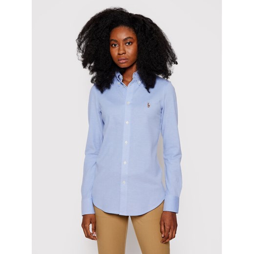 Polo Ralph Lauren Koszula 211664427001 Błękitny Slim Fit ze sklepu MODIVO w kategorii Koszule damskie - zdjęcie 182601460