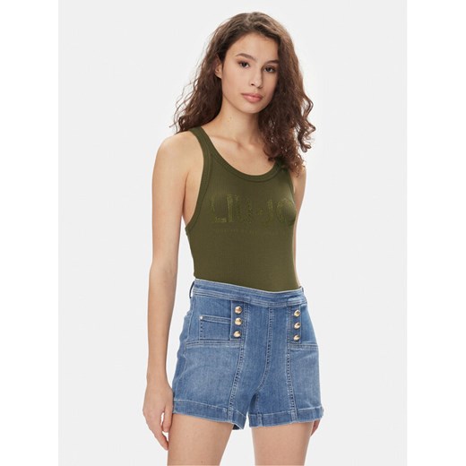 Liu Jo Top MA4327 J4695 Khaki Slim Fit ze sklepu MODIVO w kategorii Bluzki damskie - zdjęcie 182601610