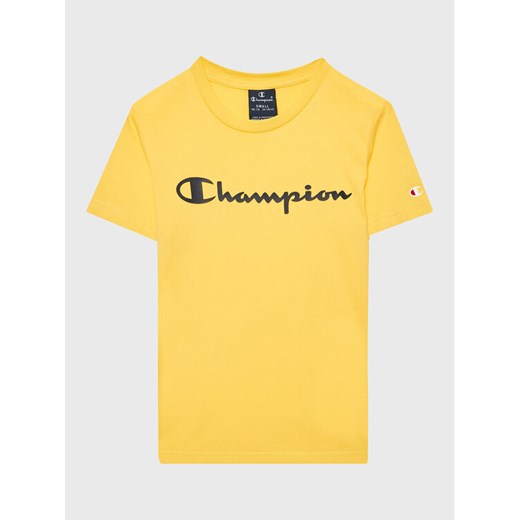 Champion T-Shirt 306285 Żółty Regular Fit ze sklepu MODIVO w kategorii T-shirty chłopięce - zdjęcie 182601690