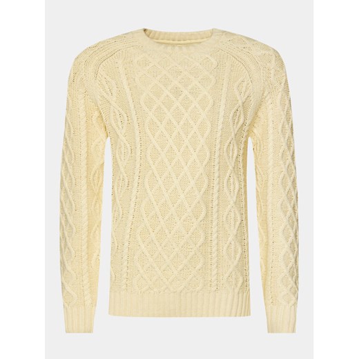 INDICODE Sweter Bussel 35-597 Beżowy Regular Fit ze sklepu MODIVO w kategorii Swetry męskie - zdjęcie 182601724
