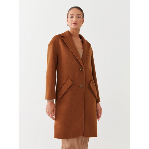 Guess Płaszcz wełniany Elly W2BL0H WEWU0 Brązowy Relaxed Fit ze sklepu MODIVO w kategorii Płaszcze damskie - zdjęcie 182601760
