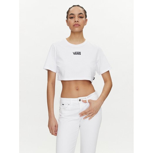 Vans T-Shirt Flying V Crew Crop Ii VN000GFF Biały Regular Fit ze sklepu MODIVO w kategorii Bluzki damskie - zdjęcie 182601770