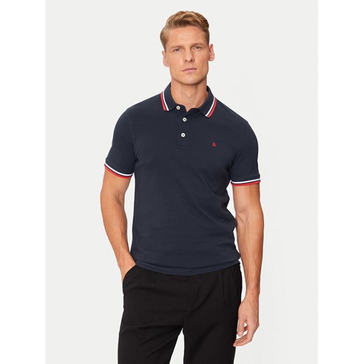 Jack&Jones Polo Paulos 12136668 Granatowy Slim Fit ze sklepu MODIVO w kategorii T-shirty męskie - zdjęcie 182601892