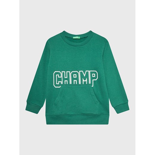 United Colors Of Benetton Bluza 3JLXC107O Zielony Regular Fit ze sklepu MODIVO w kategorii Bluzy chłopięce - zdjęcie 182602003