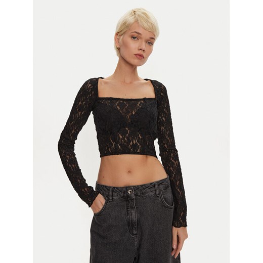 ROTATE Bluzka Amalina 113069100 Czarny Slim Fit ze sklepu MODIVO w kategorii Bluzki damskie - zdjęcie 182602010
