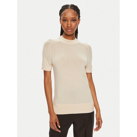 Calvin Klein Sweter K20K207206 Beżowy Regular Fit ze sklepu MODIVO w kategorii Swetry damskie - zdjęcie 182602043