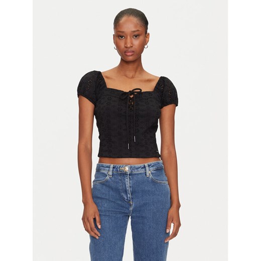 Guess Bluzka W5GP13 KCVA1 Czarny Slim Fit ze sklepu MODIVO w kategorii Bluzki damskie - zdjęcie 182602190