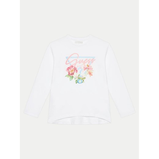 Guess Bluzka J4YI38 K6YW4 Biały Regular Fit ze sklepu MODIVO w kategorii Bluzki dziewczęce - zdjęcie 182602244