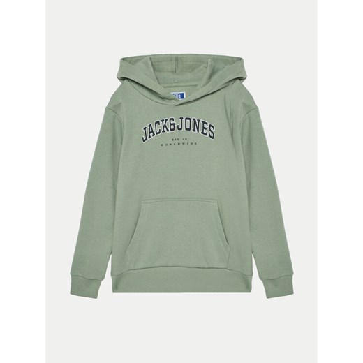 Jack&Jones Junior Bluza Caleb 12259564 Zielony Relaxed Fit ze sklepu MODIVO w kategorii Bluzy chłopięce - zdjęcie 182602271