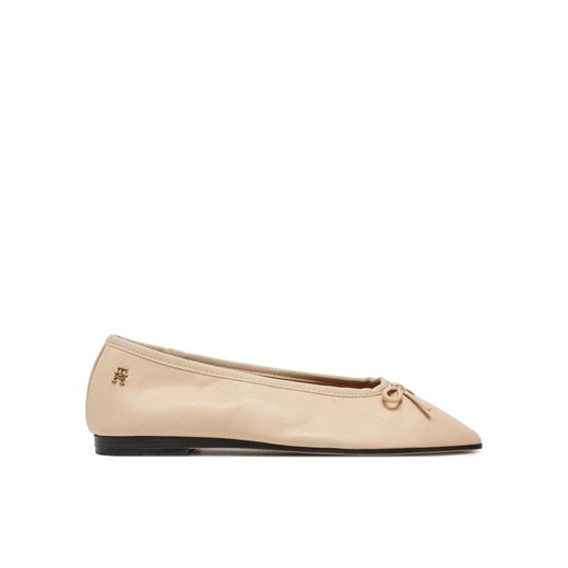 Tommy Hilfiger Baleriny Soft Leather Ballerina Bow FW0FW08355 Różowy ze sklepu MODIVO w kategorii Balerinki - zdjęcie 182602302