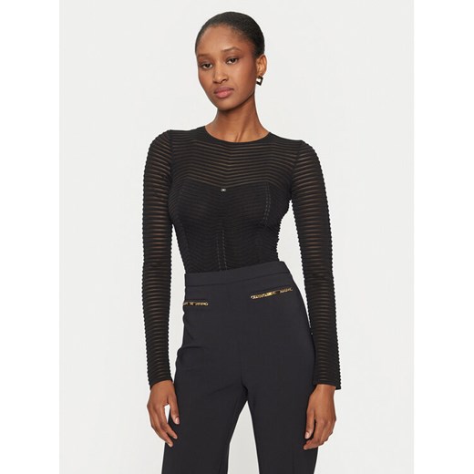 Elisabetta Franchi Body BK-64B-46E2 Czarny Slim Fit ze sklepu MODIVO w kategorii Bluzki damskie - zdjęcie 182602471