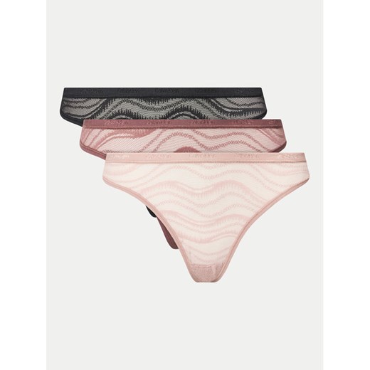 Calvin Klein Underwear Komplet 3 par stringów Thong 3Pk 000QD5216E Kolorowy ze sklepu MODIVO w kategorii Majtki damskie - zdjęcie 182602524
