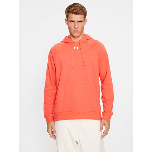 Under Armour Bluza Ua Rival Fleece Hoodie 1379757 Czerwony Loose Fit ze sklepu MODIVO w kategorii Bluzy męskie - zdjęcie 182602574