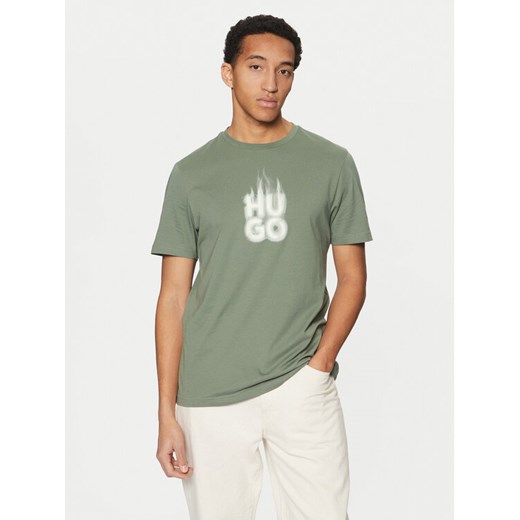 HUGO T-Shirt Dalayer 50535363 Zielony Regular Fit ze sklepu MODIVO w kategorii T-shirty męskie - zdjęcie 182602614