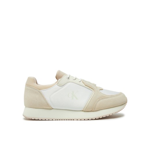Calvin Klein Jeans Sneakersy Runner Laceup Low Mg Media YW0YW01644 Écru ze sklepu MODIVO w kategorii Buty sportowe damskie - zdjęcie 182602692