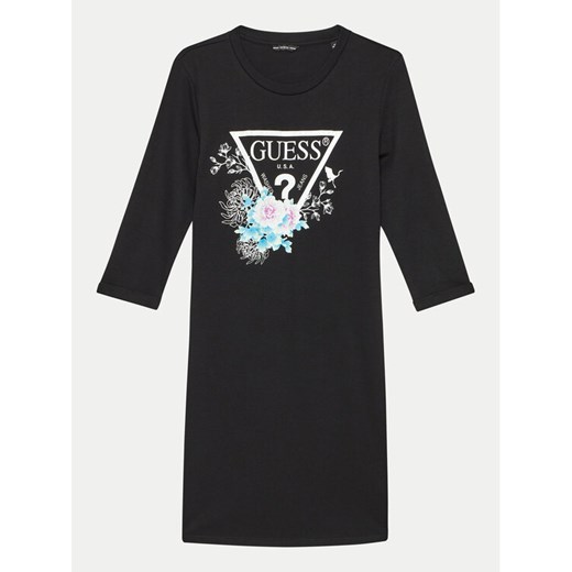Guess Sukienka codzienna J3YK13 KA6W4 Czarny Regular Fit ze sklepu MODIVO w kategorii Sukienki dziewczęce - zdjęcie 182602761