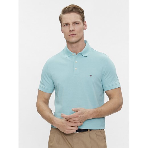 Tommy Hilfiger Polo 1985 MW0MW17771 Niebieski Slim Fit ze sklepu MODIVO w kategorii T-shirty męskie - zdjęcie 182602822