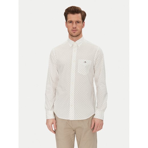Gant Koszula 3250056 Biały Regular Fit ze sklepu MODIVO w kategorii Koszule męskie - zdjęcie 182602863