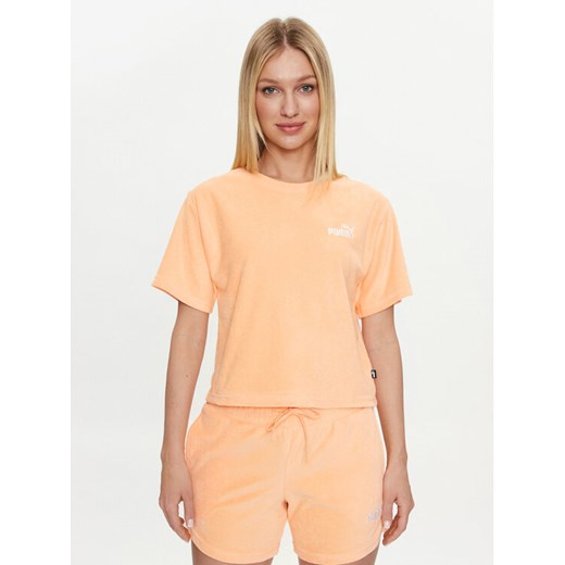 Puma T-Shirt Ess Elevated 677947 Pomarańczowy Regular Fit ze sklepu MODIVO w kategorii Bluzki damskie - zdjęcie 182602973