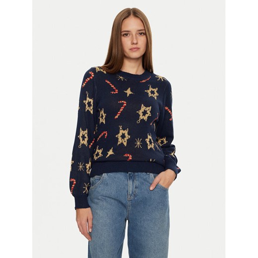 Pieces Sweter Sugar 17152789 Granatowy Regular Fit ze sklepu MODIVO w kategorii Swetry damskie - zdjęcie 182603060