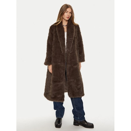 Eleh Futro MARRONE E00192 Brązowy Regular Fit ze sklepu MODIVO w kategorii Futra damskie - zdjęcie 182603182