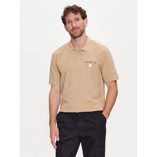 Jack&Jones Polo Jprblaalfie 12259678 Brązowy Regular Fit ze sklepu MODIVO w kategorii T-shirty męskie - zdjęcie 182603222