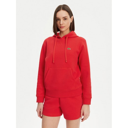 Lacoste Bluza SF8346 Czerwony Regular Fit ze sklepu MODIVO w kategorii Bluzy damskie - zdjęcie 182603252