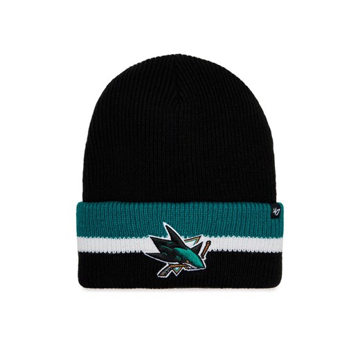 47 Brand Czapka NHL San Jose Sharks Split Cuff 47 H-SPLCC22ACE-BK Czarny ze sklepu MODIVO w kategorii Czapki zimowe damskie - zdjęcie 182603303