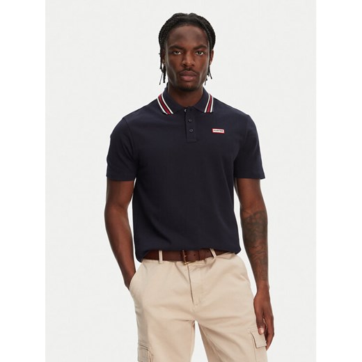Hunter Polo Noris SS HARM0037242 Granatowy Regular Fit ze sklepu MODIVO w kategorii T-shirty męskie - zdjęcie 182603313
