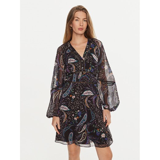 Guess Sukienka codzienna Yvette W4BK29 WDW82 Czarny Regular Fit ze sklepu MODIVO w kategorii Sukienki - zdjęcie 182603350