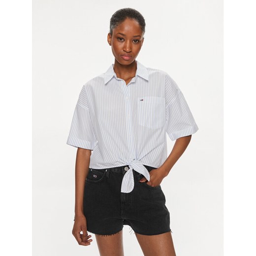Tommy Jeans Koszula DW0DW17809 Błękitny Relaxed Fit ze sklepu MODIVO w kategorii Koszule damskie - zdjęcie 182603351