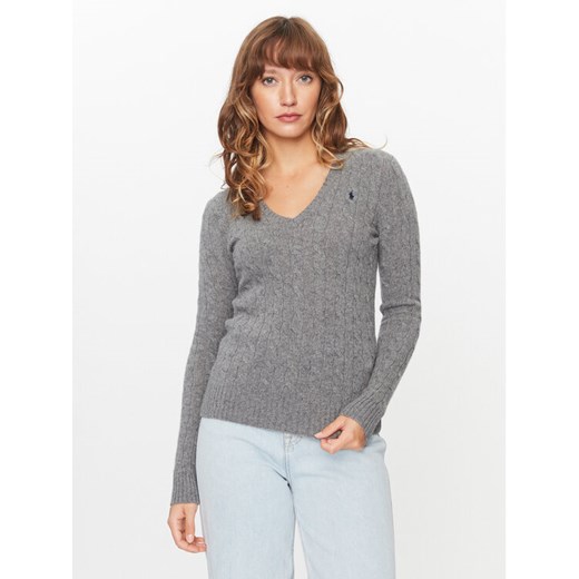 Polo Ralph Lauren Sweter 211910422013 Szary Regular Fit ze sklepu MODIVO w kategorii Swetry damskie - zdjęcie 182603460