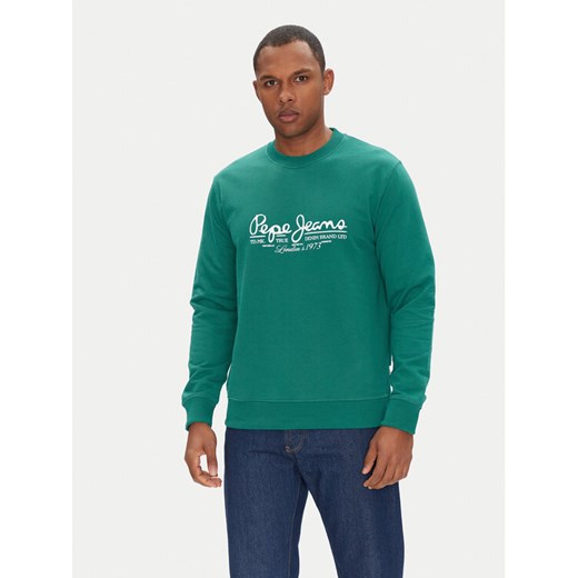 Pepe Jeans Bluza Dumas PM582832 Zielony Regular Fit ze sklepu MODIVO w kategorii Bluzy męskie - zdjęcie 182603690
