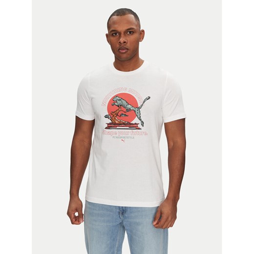 Puma T-Shirt Bonsai 629634 Biały Regular Fit ze sklepu MODIVO w kategorii T-shirty męskie - zdjęcie 182603791