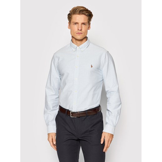 Polo Ralph Lauren Koszula Core Replen 710549084 Niebieski Slim Fit ze sklepu MODIVO w kategorii Koszule męskie - zdjęcie 182603863