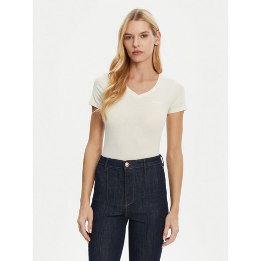 Guess T-Shirt O5RI02 KBBU1 Beżowy Regular Fit ze sklepu MODIVO w kategorii Bluzki damskie - zdjęcie 182603972