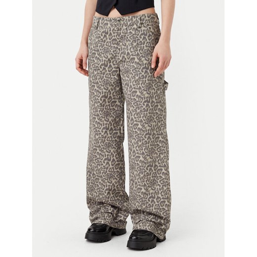 Noisy May Spodnie materiałowe Jill 27032731 Beżowy Straight Fit ze sklepu MODIVO w kategorii Spodnie damskie - zdjęcie 182604013