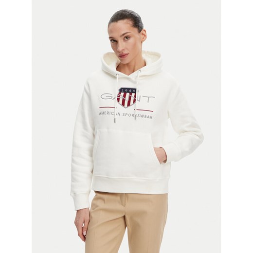 Gant Bluza Archive Shield 4200276 Écru Regular Fit ze sklepu MODIVO w kategorii Bluzy damskie - zdjęcie 182604104