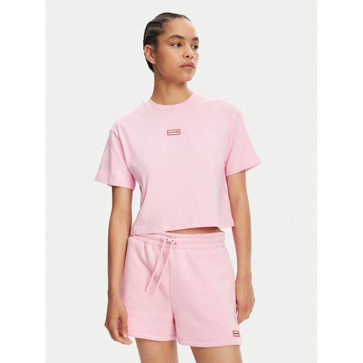Hunter T-Shirt Abby HARW0059251 Różowy Boxy Fit ze sklepu MODIVO w kategorii Bluzki damskie - zdjęcie 182604213