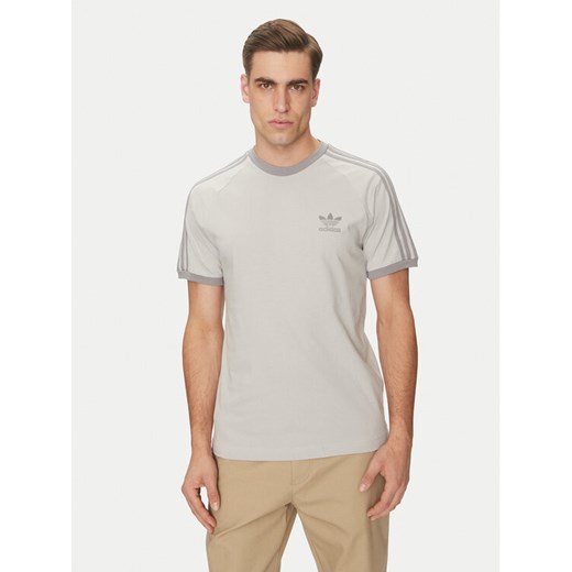 adidas T-Shirt adicolor Classics 3-Stripes JN7016 Szary Slim Fit ze sklepu MODIVO w kategorii T-shirty męskie - zdjęcie 182604222