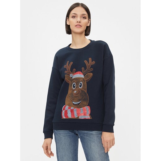 Vila Bluza 14090224 Granatowy Relaxed Fit ze sklepu MODIVO w kategorii Bluzy damskie - zdjęcie 182604282
