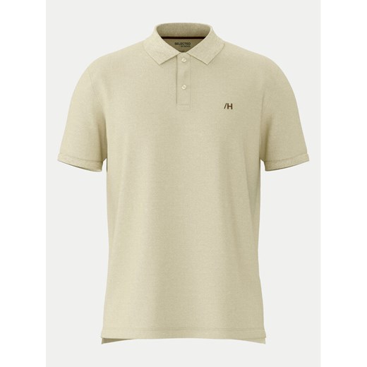 Selected Homme Polo 16087839 Beżowy Regular Fit ze sklepu MODIVO w kategorii T-shirty męskie - zdjęcie 182604313