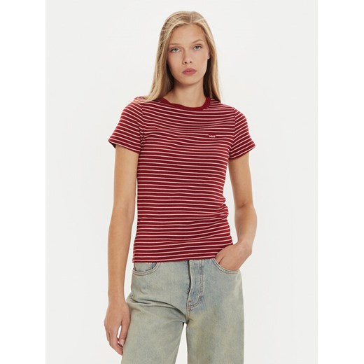 Levi's® T-Shirt Essential Housemark 000KK-0005 Czerwony Slim Fit ze sklepu MODIVO w kategorii Bluzki damskie - zdjęcie 182604324