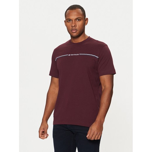 Tom Tailor T-Shirt 1037803 Bordowy Regular Fit ze sklepu MODIVO w kategorii T-shirty męskie - zdjęcie 182604380