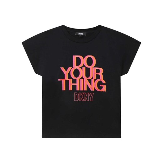 DKNY T-Shirt D35S88 D Czarny Regular Fit ze sklepu MODIVO w kategorii Bluzki dziewczęce - zdjęcie 182604510